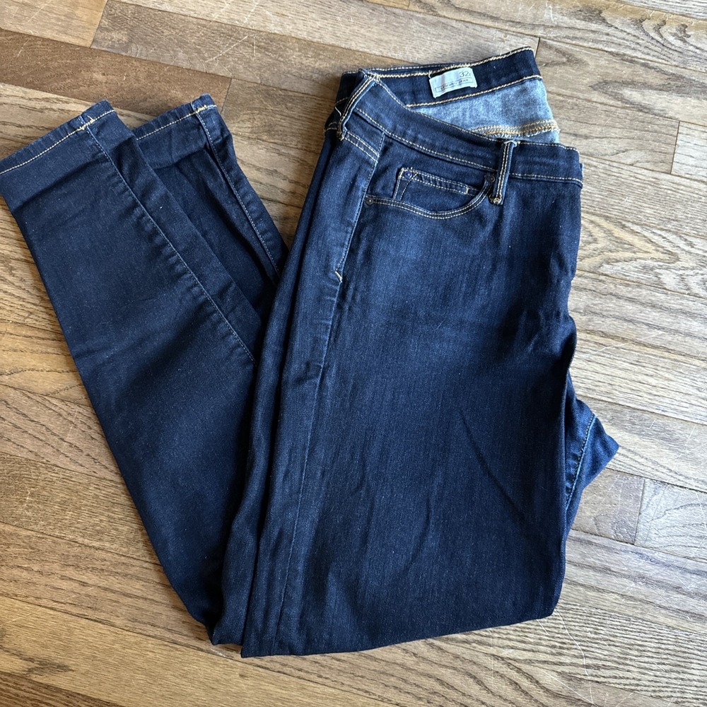 Gap 1969 Womens Jeans Size 14/32r Legging Stretch Mid Rise Dark Wash Skinny